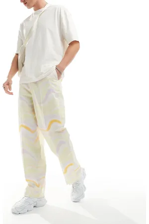 ASOS Smart wide leg trousers in multicolour wavy print