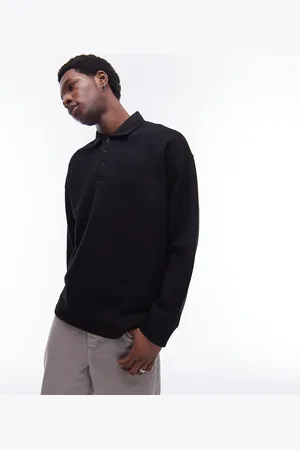 Topman Oversized fit sweatshirt polo in
