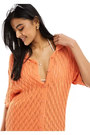 SNDYS Crochet button through shirt co-ord in