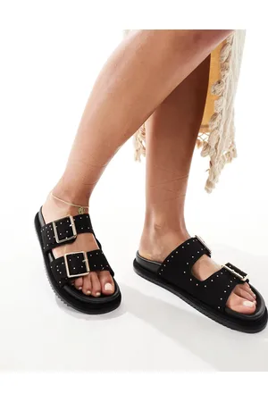 New Look Chunky double strap flat sandal with studs in