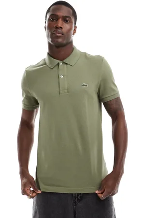 Lacoste Slim fit logo pique polo in khaki