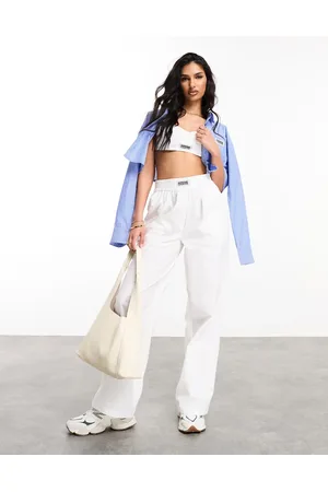 ASOS Weekend Collective woven trousers with label in