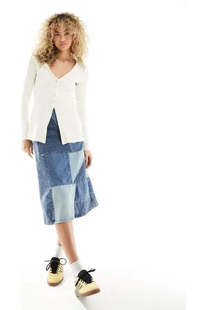 Monki Jersey longline cardigan with front split in