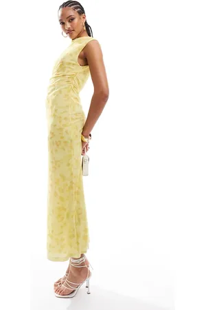 & OTHER STORIES Mesh midi dress with drape detail in floral print
