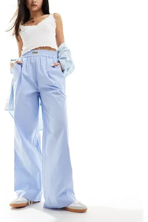 ASOS Weekend Collective woven trousers with label in poplin