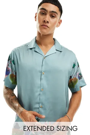 ASOS Relaxed revere shirt with border floral print