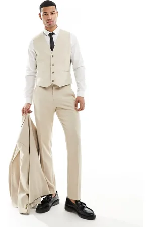 ASOS Wedding slim suit waistcoat in stone