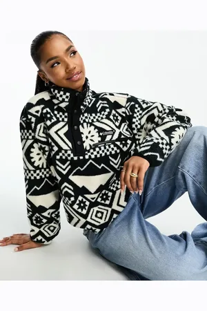Columbia Helvetia cropped half snap fleece in aztec pattern