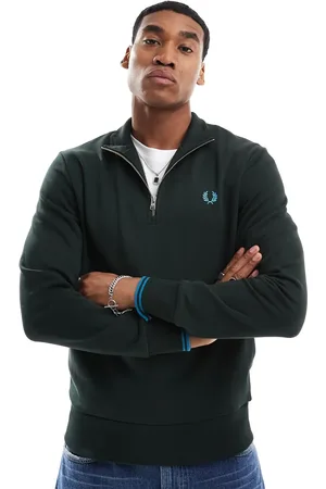 Fred Perry Half zip sweatshirt in forest