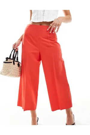 ASOS ASOS DESIGN Petite tailored linen culotte trousers in