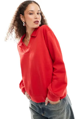 Noisy May Oversized split neck polo in