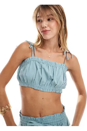 ASOS Crop top with ruffle and tie detail in co-ord