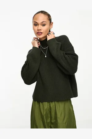 Weekday Lyla mock neck jumper in dark