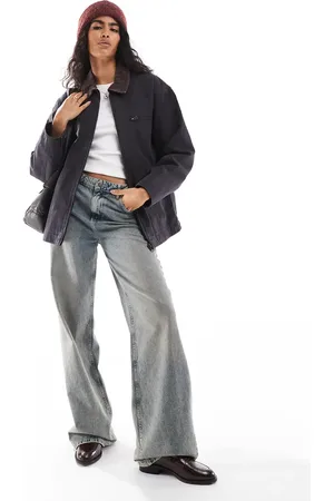 Stradivarius STR barn jacket with corduroy collar detail in