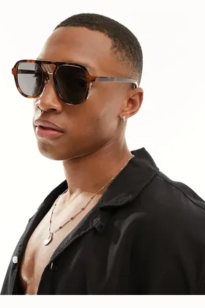 New Look Navigator patterned sunglasses in