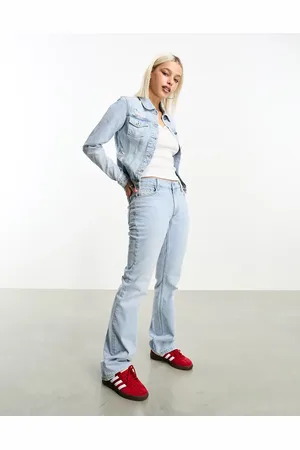 COLLUSION X008 rigid puddle flare jeans co-ord in light
