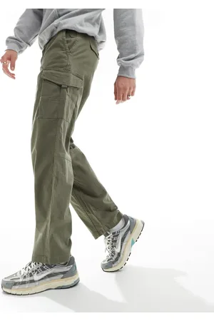 ADPT. Wide fit cargo trouser in khaki