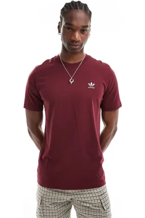 adidas Trefoil essentials logo t-shirt in burgundy