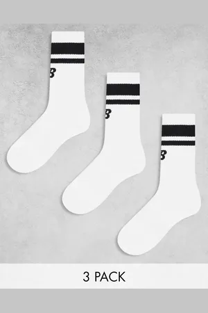 New Balance Logo stripe sock 3 pack in