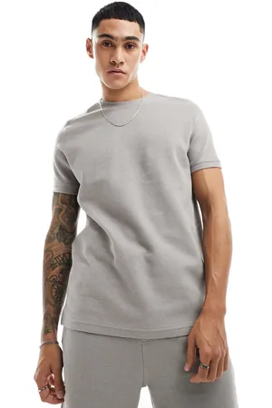 Bershka Waffle textured co-ord t-shirt in