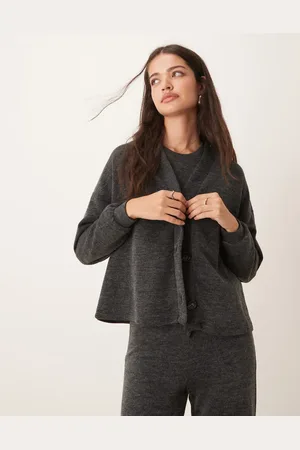 VILA Mix & match premium jersey cardigan co-ord in dark