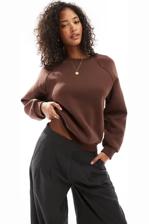 ASOS Raglan sweatshirt in chocolate