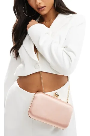 True Decadence Box clutch bag in blush satin