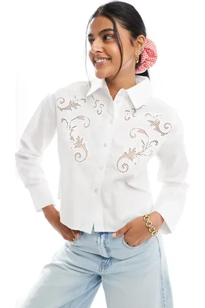 New Look Western cutout cropped shirt in