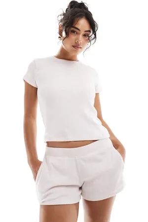 Hollister Rib short sleeve tee and short pyjama set in
