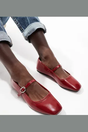 Stradivarius Wide Fit ballet shoe with strap in