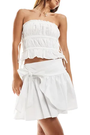 COLLUSION Poplin wrap mini skirt in