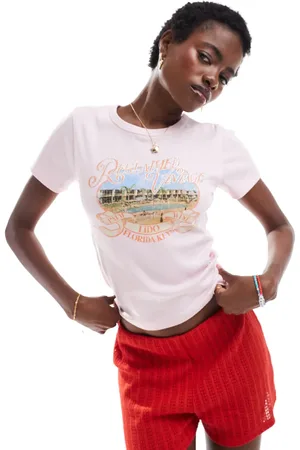 Reclaimed Baby t shirt with holiday print and diamante in