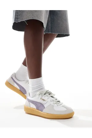 PUMA Palermo leather trainers in and purple