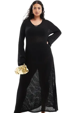 Pretty Lavish Crochet knit midaxi dress in