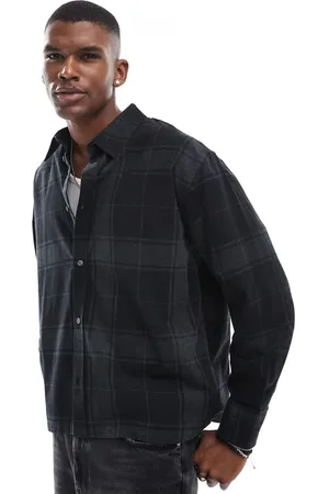 Weekday Oversized long sleeve flannel shirt in check