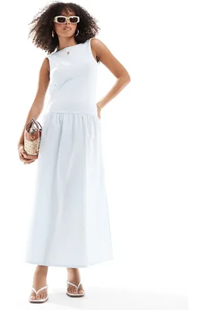 ASOS Maxi dress with poplin skirt in light
