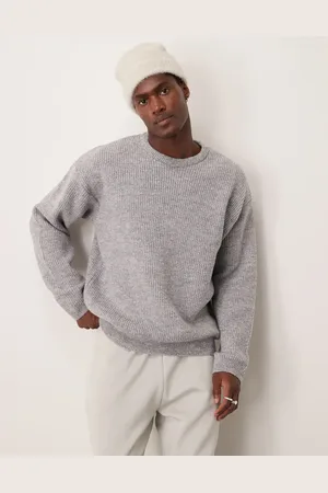 New Look Stitch crew neck jumper in light