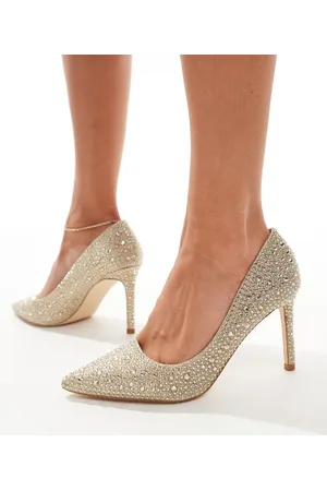 SEQWL Pointed court shoes with rhinesone embellishment in