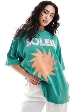 ASOS Oversized t-shirt with soleil graphic in washed