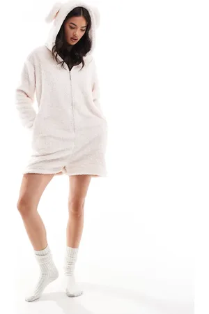 Loungeable Sherpa romper with ears in vanilla