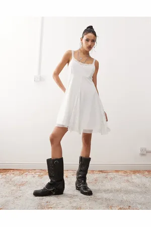 Reclaimed Western babydoll smock dress in