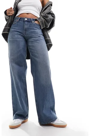 Weekday Ample low waist loose fit straight leg jeans in treasure