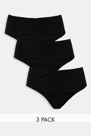 ASOS 3 pack cotton high waist brazilian brief in