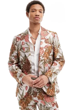 Twisted Tailor Bold floral jacquard slim suit jacket in