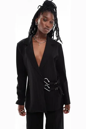 COLLUSION Cinched waist blazer co-ord in pinstripe