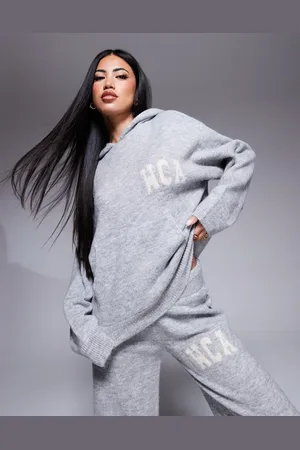 ASOS Weekend Collective co-ord knit hoodie with graphic in