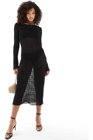 ONLY Sheer lace midi dress in