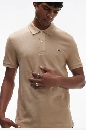 Lacoste Slim fit logo pique polo in beige