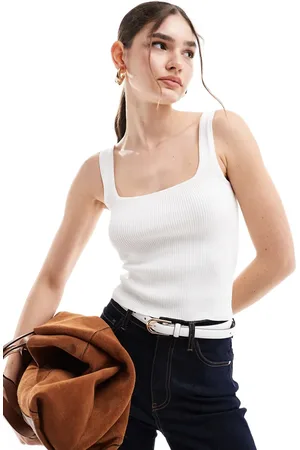 Pimkie Ribbed square neck top in