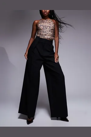 River Island High waisted wide leg trouser in